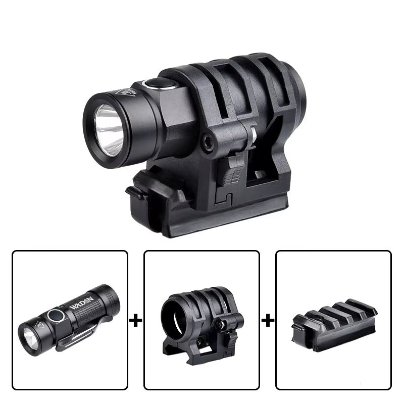 Helmet Light FAST Helmet Flashlight Strobe Telescopic Zoom Survival Safety Lamp with Hat Clamp Holder Camping Hunting