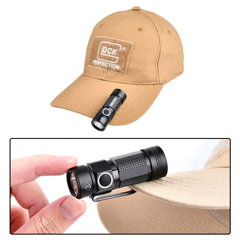 Helmet Light FAST Helmet Flashlight Strobe Telescopic Zoom Survival Safety Lamp with Hat Clamp Holder Camping Hunting